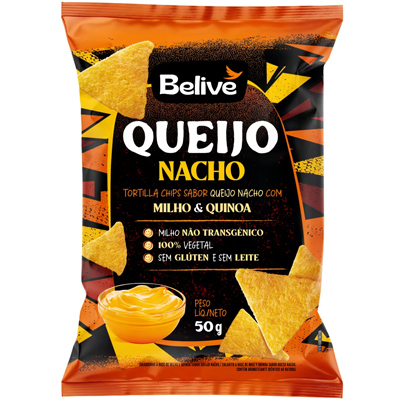 Tortilla Chips sabor queijo nacho 50G BELIVE